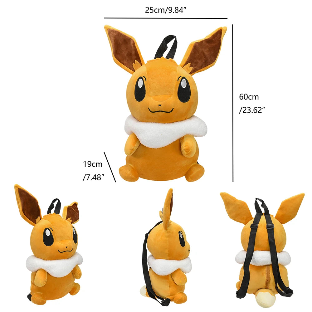 New Pokemon Pikachu Snorlax Eevee Mimikyu Mew Gengar Charizard Piplup Slowking Plush Backpack Toy for Boys Girls Doll Gift