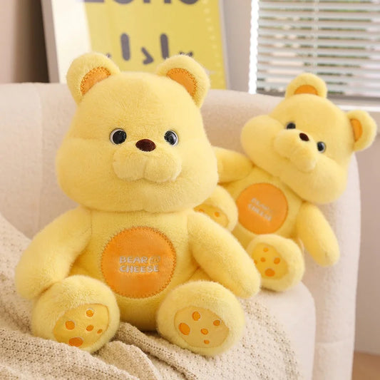 Cute Cartoon Cheese Bear Plush Toy Sitting Giant Bear Doll Girl Kawaii Room Decoration Gift For Children High Quality