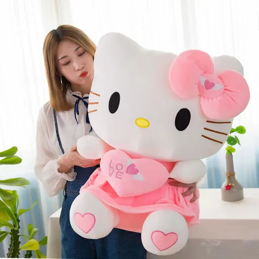 20-70cm Big Size Sanrio Plush Hello Kitty Plush Room Decor Plushies Sanrio Dolls Hello Kitty Stuffed Animal Toy Ragdoll Kid Gift