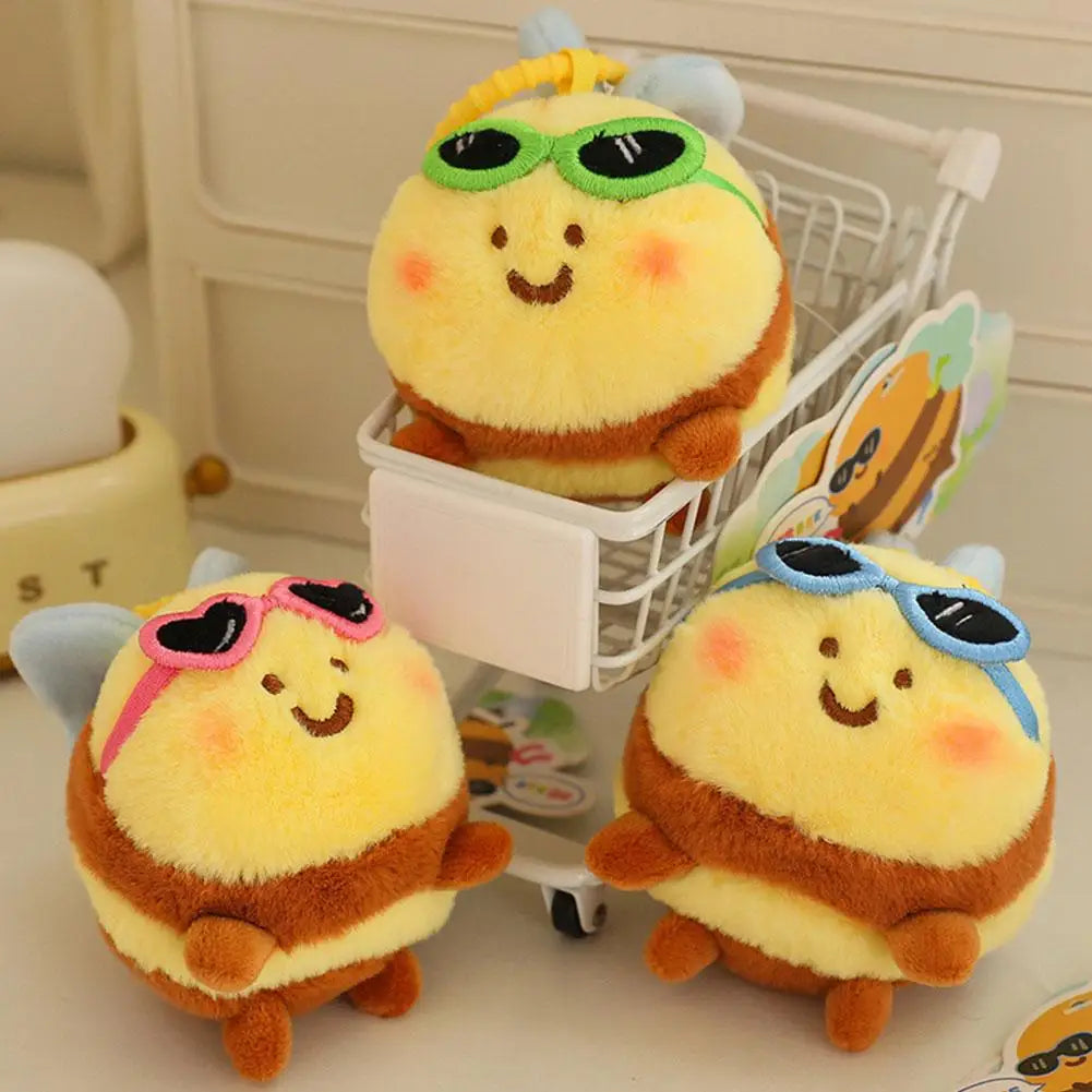 Cartoon Sha Bee Plush Toys Mini Pendant Stuffed Cai Bee Plush Super Soft Honey Jar Plush Doll Birthday Gifts For Kids