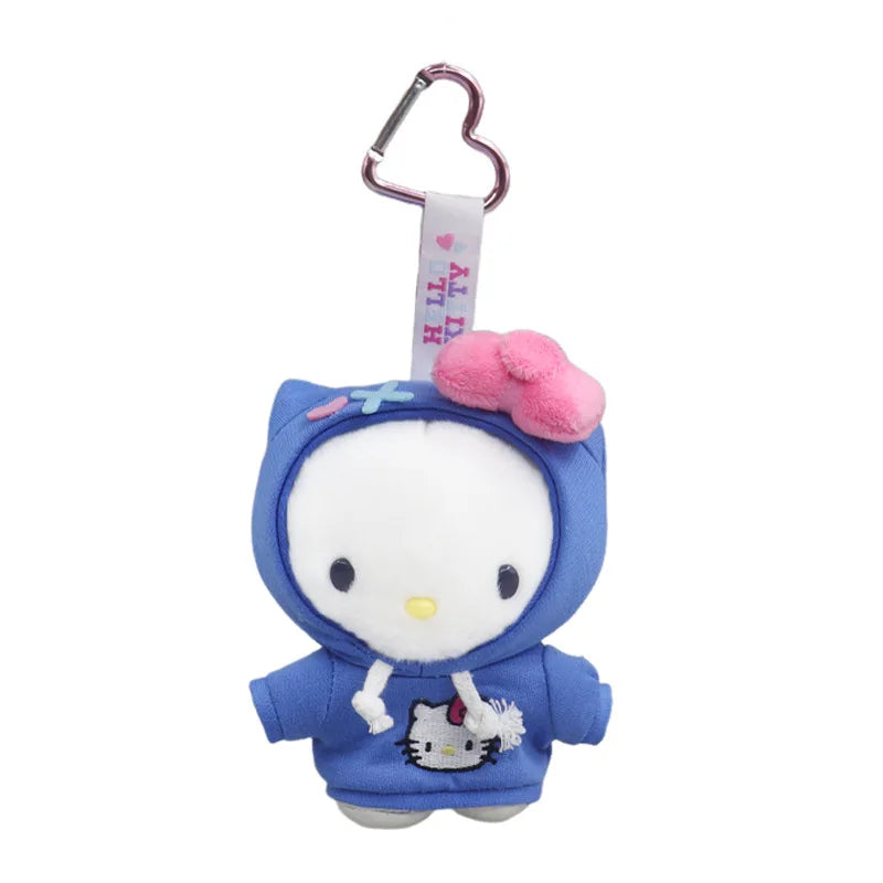 Sanrio Plush Doll 2D Car Keychain Hello Kitty Children's Student School Bag Pendant Couple Birthday Gift Anime Peripheral