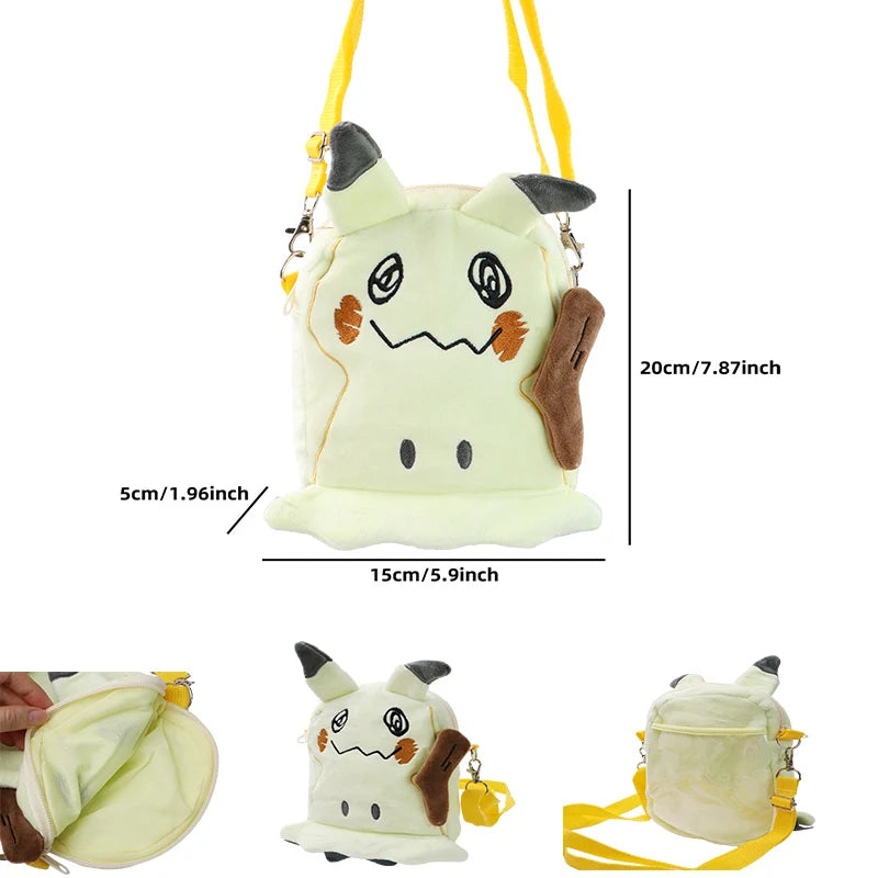 Gengar Plush Shoulder Bag Pokemon Pikachu Rowlet Crossbody Bag Cute Children Storage Sling Bag Toy Christmas gift bag