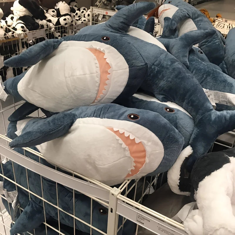 58CM Big Soft Simulation Cute Shark Plush Toys Kawaii Stuffed Kids Children Boys Girls Lovely Animal Pillow for Birthday Gifts