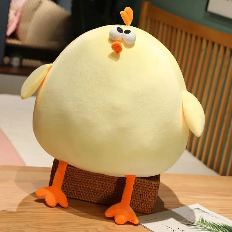 Squishy Yellow Chick Doll Stuffed Fatty Soft Chicken Animal Plush Toy Elastic Pillow Cuddly Toy Comforting Birthday Gift