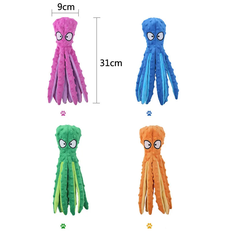 Pet Plush Dog Toy Voice Octopus Shell Puzzle Toy Bite Resistant Interactive Pet Dog Teeth Cleaning Chew Toy Pet Supplies