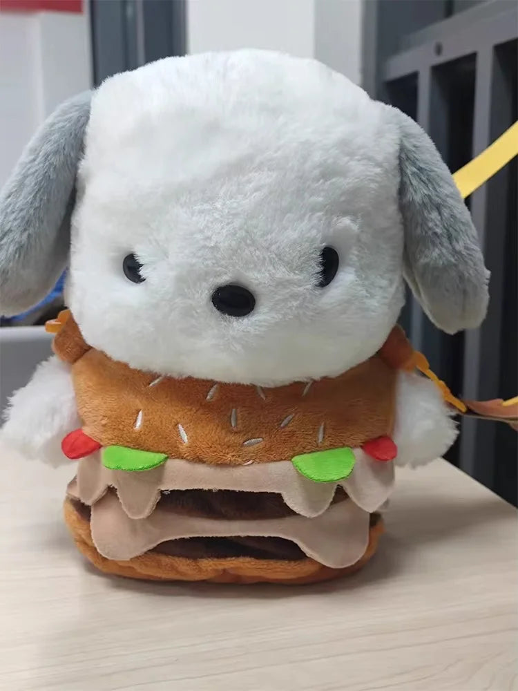 New Hot Kawaii Pochacco Hamburger Plush Doll Bag Clothes Crossbody Bag Toys Anime Cartoon Toys For Cute Dolls Christmas Gift