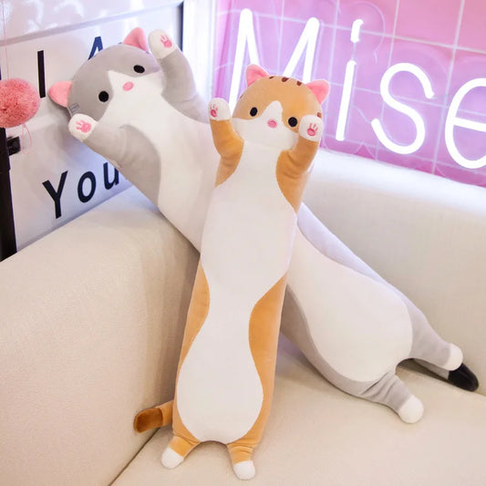 Children's Toy Stuffed Animal Pillow Cute Cat Pillow Soft Plush Long Cat Pillow Birthday Gift