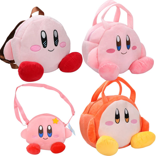 4 Styles Kirby Plush Backpack Cartoon Anime Game Stuffed Handbag for Girls Kids Birthday Christams Gift