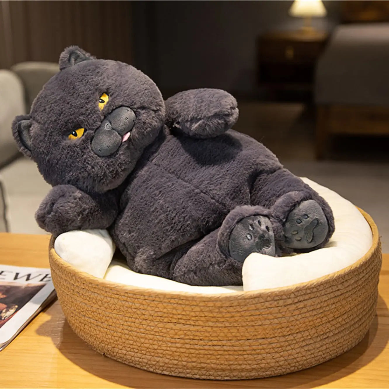 30/45/60cm Lovely Chubby Plush British Shorthair Cat Toys Soft Stuffed Animal Cat Dolls Kids Sleeping Cushion Nice Birthday Gift