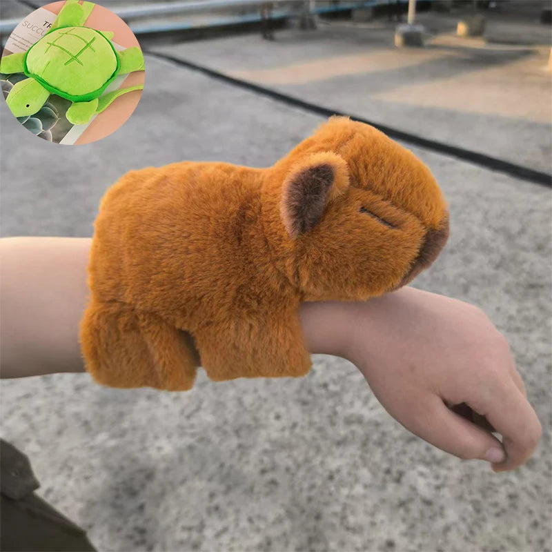 Animal Wristband Slap Bracelets Capybara Clap Circle Toys Slap Wrap Wristband Bracelet Capybara Plush Toy Kids Christmas Gift