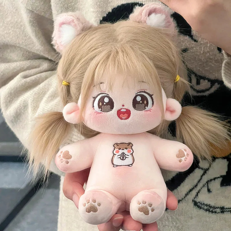 20cm Kawaii Plush Cotton Doll Idol Stuffed Super Star Figure Dolls No Attribute Fat Body Crying Doll Can Change Clothes Gift