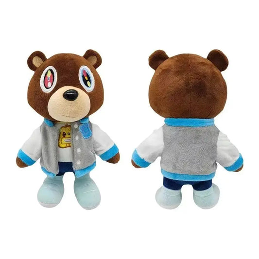 26CM Kanye Teddy Bear Plush Toys Cartoon Stuffed Soft Bear Dolls Life-like Cute Suit Vest Blue Camouflage Kanye Toys Pillow Gift