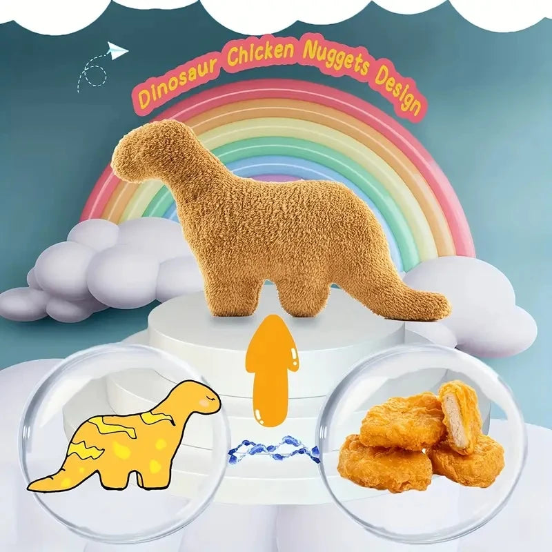 47cm Simulate Plush Dino Nugget Pillow Baby Sensory Toys Soft Stuffed Animal Dinosaur Chicken Block Doll Plush Toy Kids Gift Toy