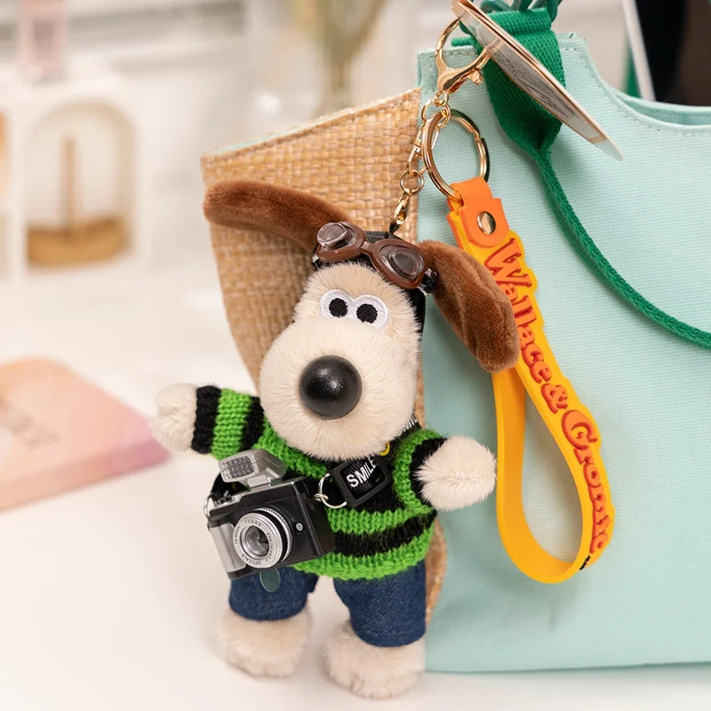 miniso Gromit Plush Doll Wallace Toy Cute Dogs Bag Pendant Key Chain Anime Puppy Stuffed Dolls Xmas Gift Can Change Clothes