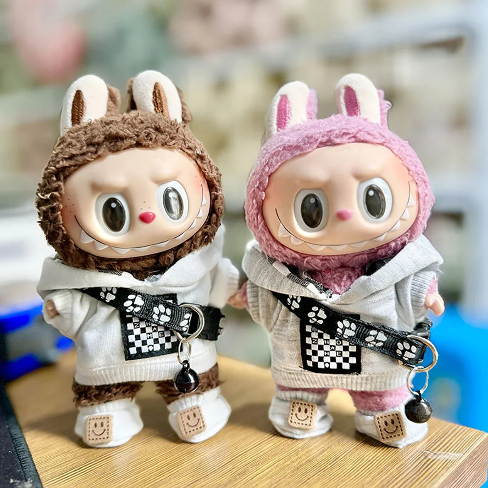 17cm Mini Plush Doll'S Clothes Outfit Accessories For Korea Kpop Exo Labubu Idol Dolls Street guy Clothing Gift