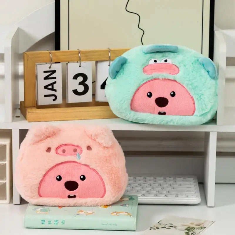 Miniso Loopy Plush Bag Kawaii Cross Dressing Pencil Case Cute Cartoon Storage Portable High-Capacity Makeup Bag Exquisite Gifts