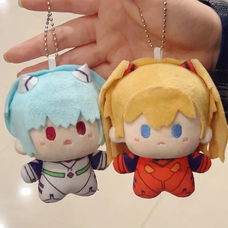 10cm Neon Genesis EVA Anime Cartoon Asuka Ayanami Rei Cute Plush Toy Creative Kawaii Pendant Bag Accessories Birthday Gift