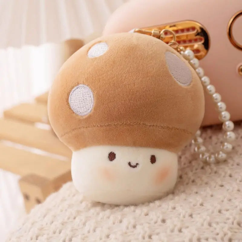 10cm Kawaii Mini Red Mushroom Plush Pendant Toys Stuffed Simulation Plant Doll Shiitake Mushrooms Plushie Girls Nice Gift