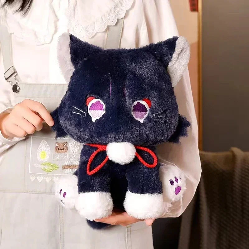 Genshin Impact Plush Toys Balladeer Black Cat Plush Anime Game Scaramouche Doll Toys Soft Stuffed for Christmas Gifts