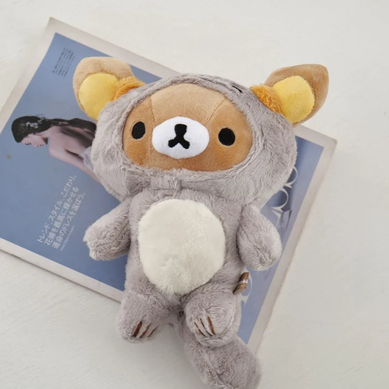 22cm Rilakkuma Plush Toy Dressing Teddy Bear Stuffed Doll Lovely Anime Coser Bear Peluche Kawaii Rilakkuma Plushies Kid Gifts