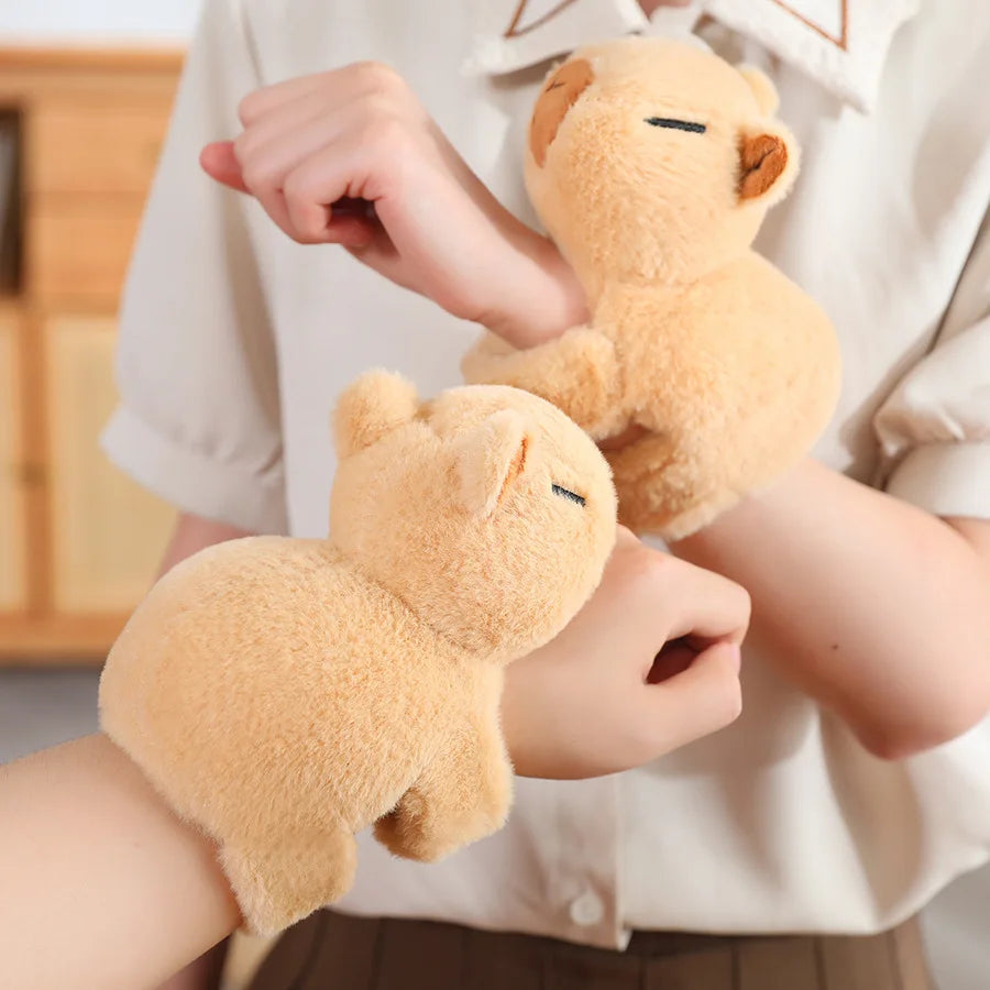 Animal Wristband Slap Bracelets Capybara Clap Circle Toys Slap Wrap Wristband Bracelet Capybara Plush Toy Kids Christmas Gift