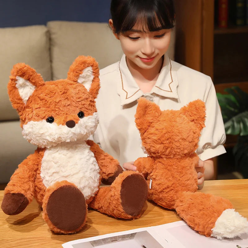 35/50cm Plush Pillow Stuffed Soft Fluffy Fox Huggable Doll Sofa Cushion Toys For Children Kawaii Room Decoration