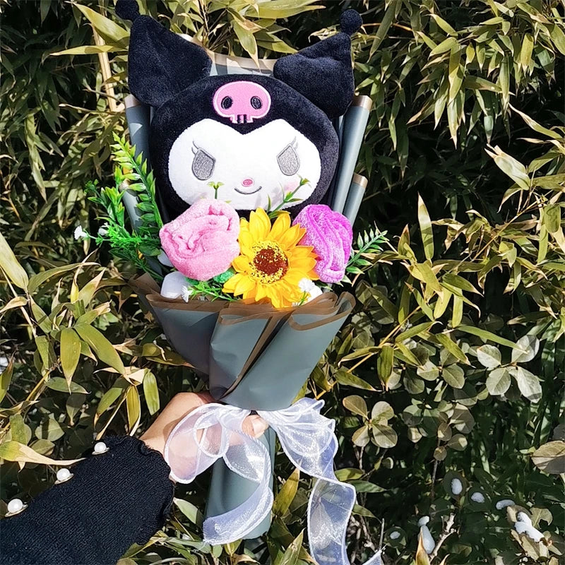 Kuromi My Melody Hello Kitty Graduation Bouquet Sanrioed Anime Plush Doll Toy Valentine's Day Christmas Surprise Holiday Gifts