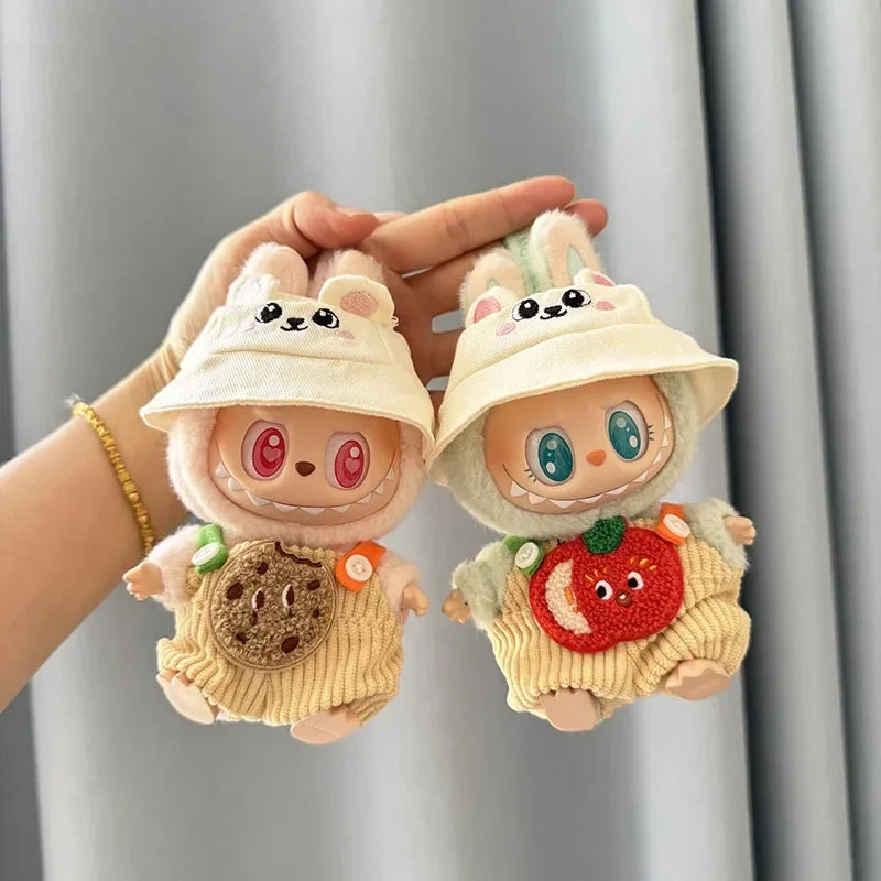 Mini Doll'S Clothes Outfit Accessories For Korea Kpop Exo 15-17cm Labubu Idol pit strip fruit animal overalls set Clothing Gift