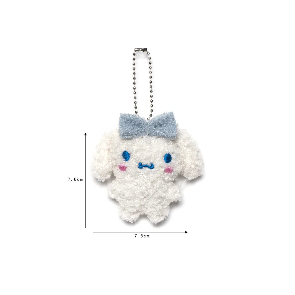 Sanrio Plush KeyChain Purse Bag Hello Kitty Doll keyring Anime Stuffed Backpack Pendant Melody Cinnamoroll Cute Wallet Girl Toy