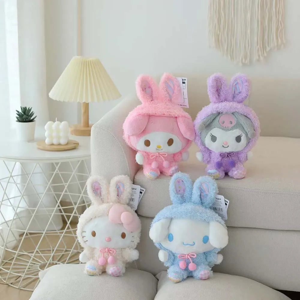 Kawaii 30cm Sanrio Anime Plush Toys Cute Cinnamoroll My Melody Kuromi Hello Kitty Plushie Doll Home Decor Children Gift