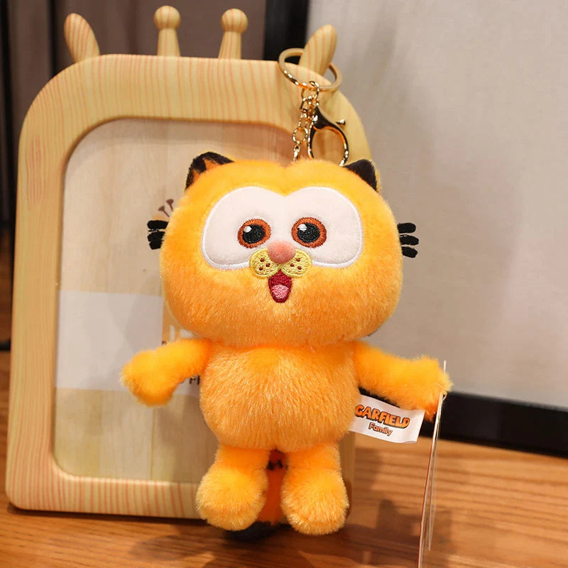 MINISO Garfield Plush Lazy Cat Pendant Stuffed Doll Anime Kitty Toys Bag Pendant Keychain Cute Home Decor Xmas Kid Gifts