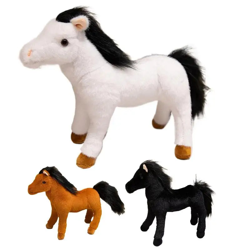 30cm Simulation Horse Plush Toy Cute Cartoon Animal Doll Home Decoration Ornaments Children Boyfriend Birthday Gifts