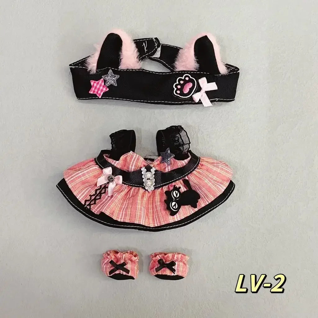 Doll dress up Lolita maid cute princess small skirt casual suit for Baby Three V3/ 20cm cotton doll clothes no doll