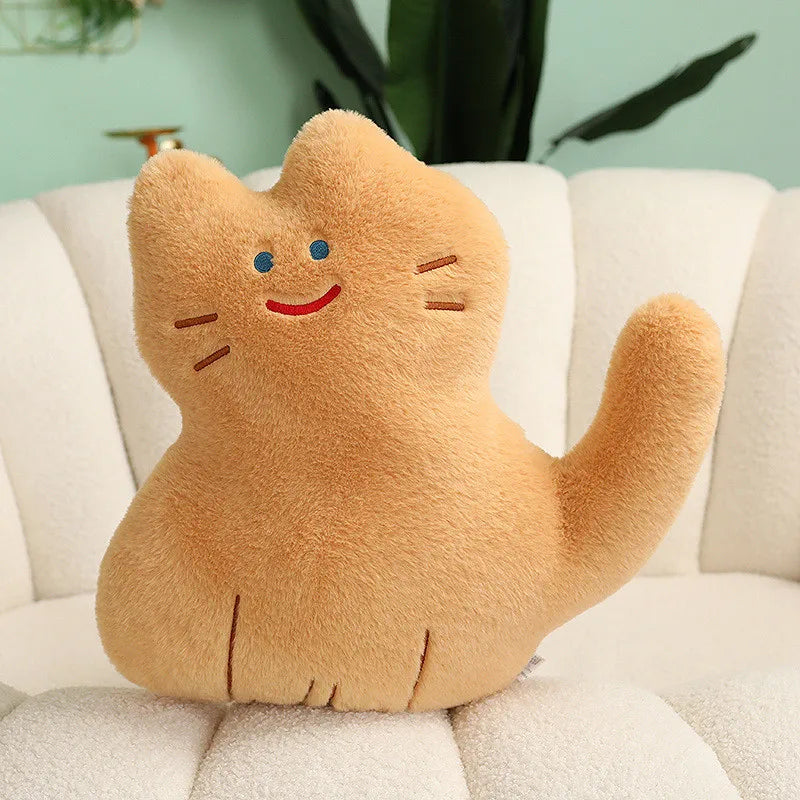 40cm Cartoon Cute Stuffed Biscuits Cats Toys Pillow Super Soft Animals White&Black Smile Cat Dolls Home Sofa Cushion Nice Gift