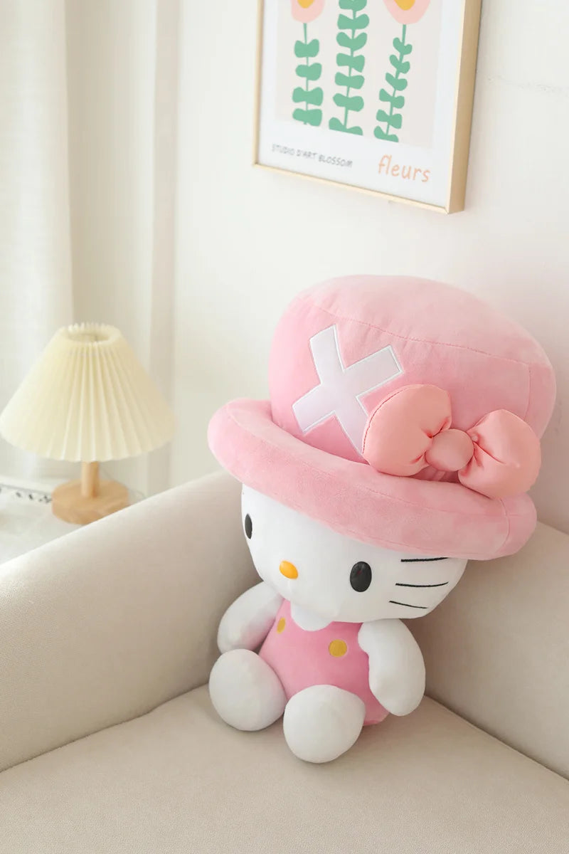 Sanrio Hello Kitty Kuromi Plush Toys Melody KT Cat Sofa Pillow Chopper Hello Kitty Stuffed Plushies Anime Cosplay Doll Xmas Gift