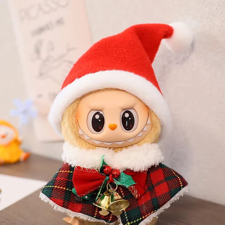 For 15 CM Labubu dresses-up winter sweater set doll clothes Kawaii Cute Doll Accessories Kids Toys for labubu Christmas gift