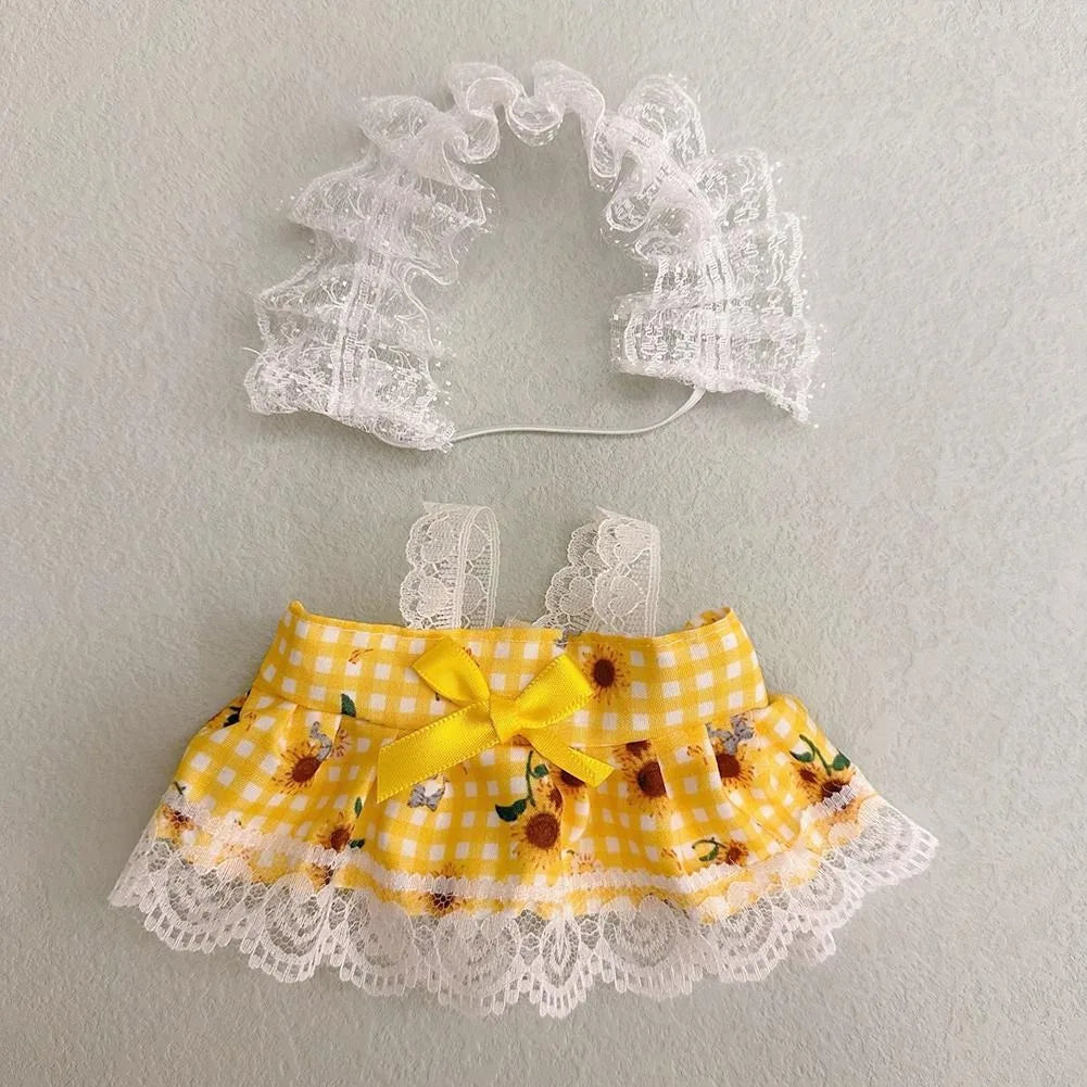 20cm doll change clothes small skirt for Upset duck cotton doll cute and sweet Lolita dress