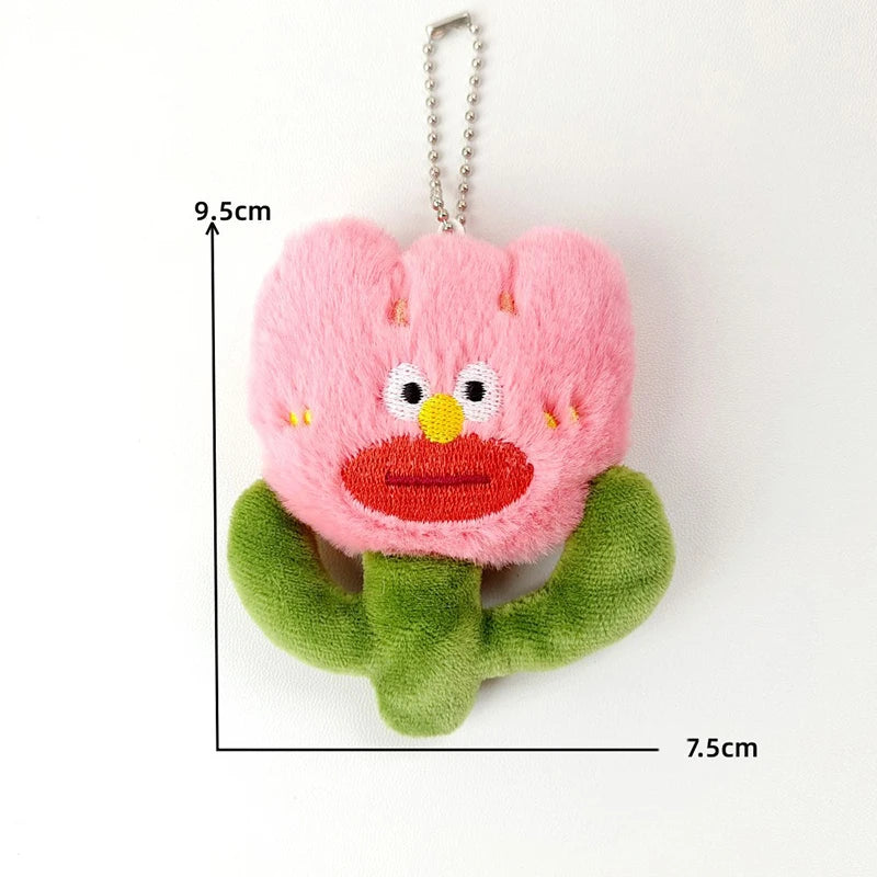 Kawaii Plush Dinosaur Keychain Stuffed Animal Keyring Cute Cartoon Key Holder School Bag Pendant For Girls Gift