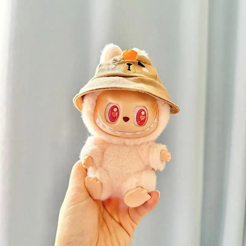 Mini Plush Doll'S Clothes Outfit Accessories For Korea Kpop Exo Labubu Idol V1 V2 bubble overalls hat Clothing Gift