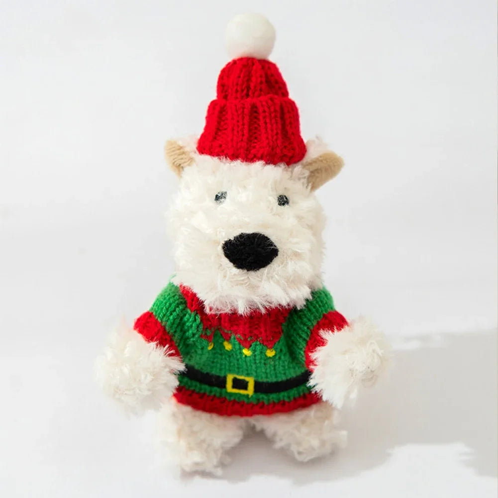 Mini Clothes Outfit Accessories For 11cm Jellycat dog West Highland White Terrier Christmas Snowman Sweater Winter Clothing