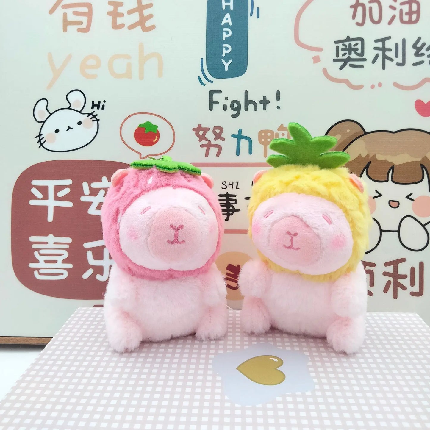 12CM Capybara Plush Toy Keychain Simulation Capibara Anime Fluffty Toy Cute Animals Stuffed Plush Doll Christmas Gifts for Kids