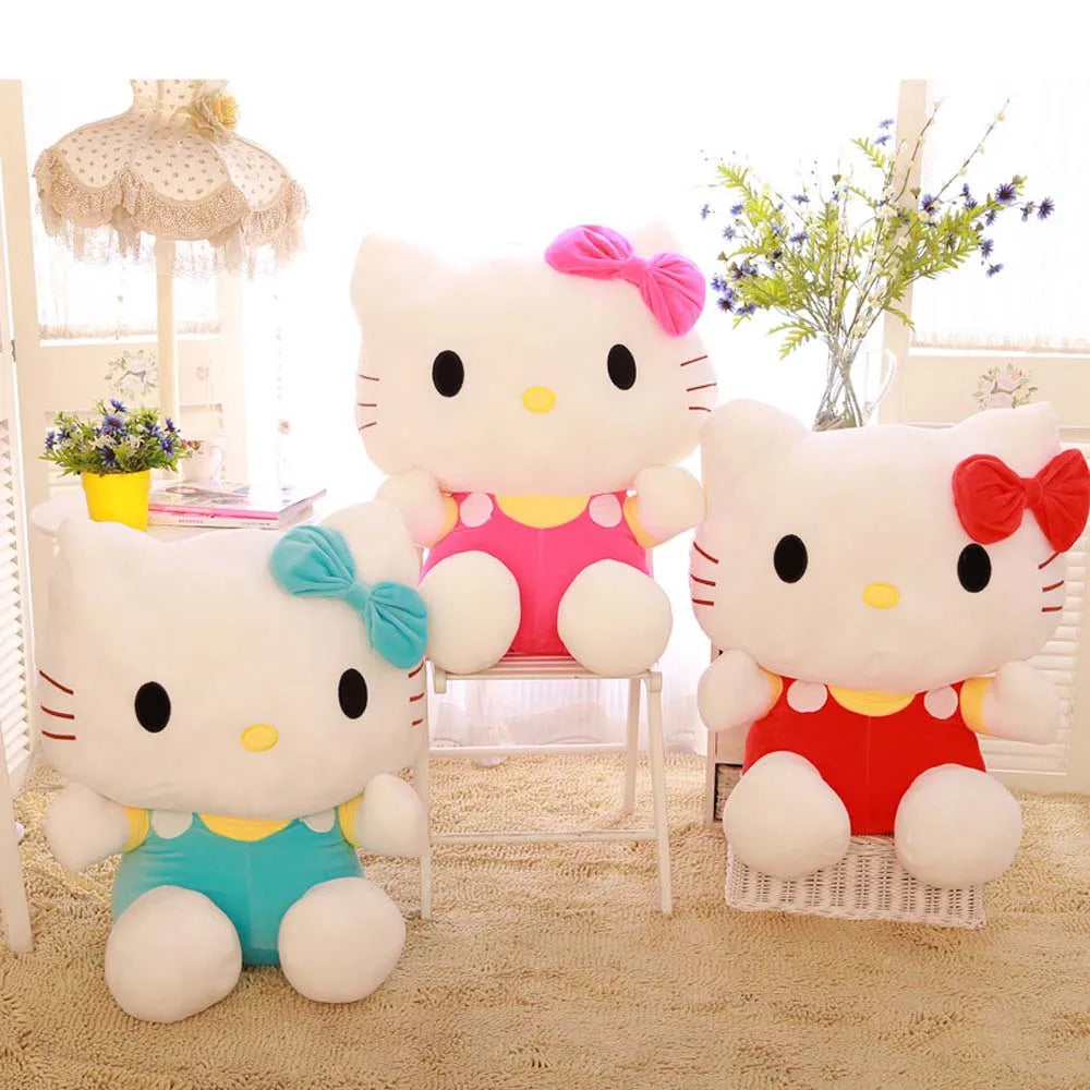 Hello Kitty Plush Toy Sanrio Plushie Doll Kawaii Stuffed Animals Cute Soft Cushion Sofa Pillow Home Decor Children Birthday Gift