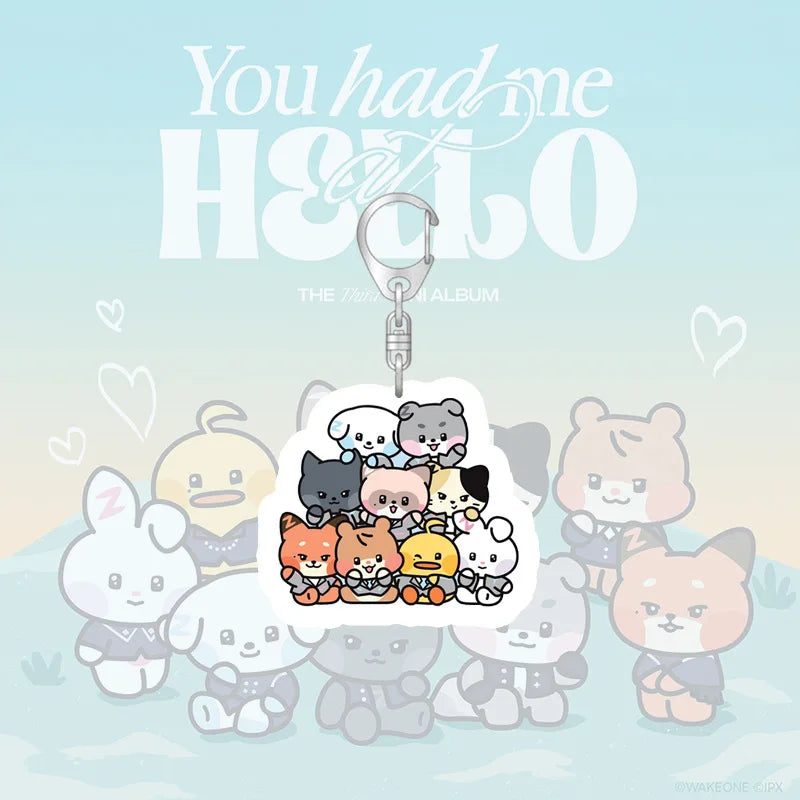 Kpop ZB1 Doll Keychain 12CM Zeroni Cartoon Cute Plush Doll Pendant Bag Accessories Key Ring ZhangHao HanBin Ricky Fans Gift