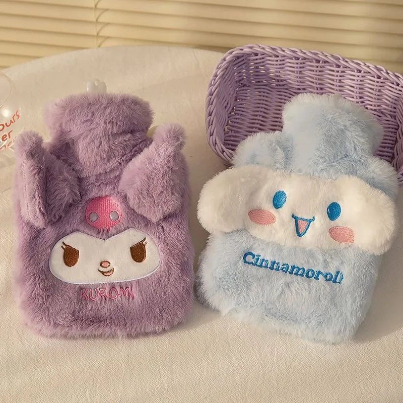 500ml Sanrio Plush Hot Water Bag Kawaii Hello Kitty Kuromi Cinnamoroll Melody Reusable Heating Hot Water Bottle Christmas Gift