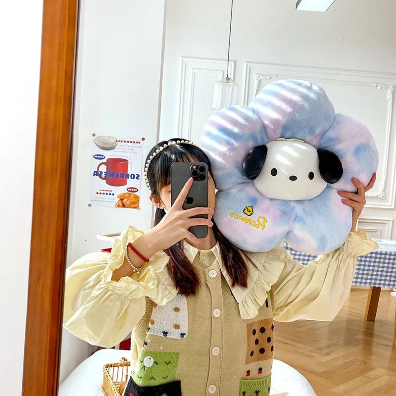 Sanrio Pochacco Pillow Throw Cartoon Creative Petal Plush Toy Office Cushion Afternoon Nap Sofa Head Pillow Kawaii Surprise Gift