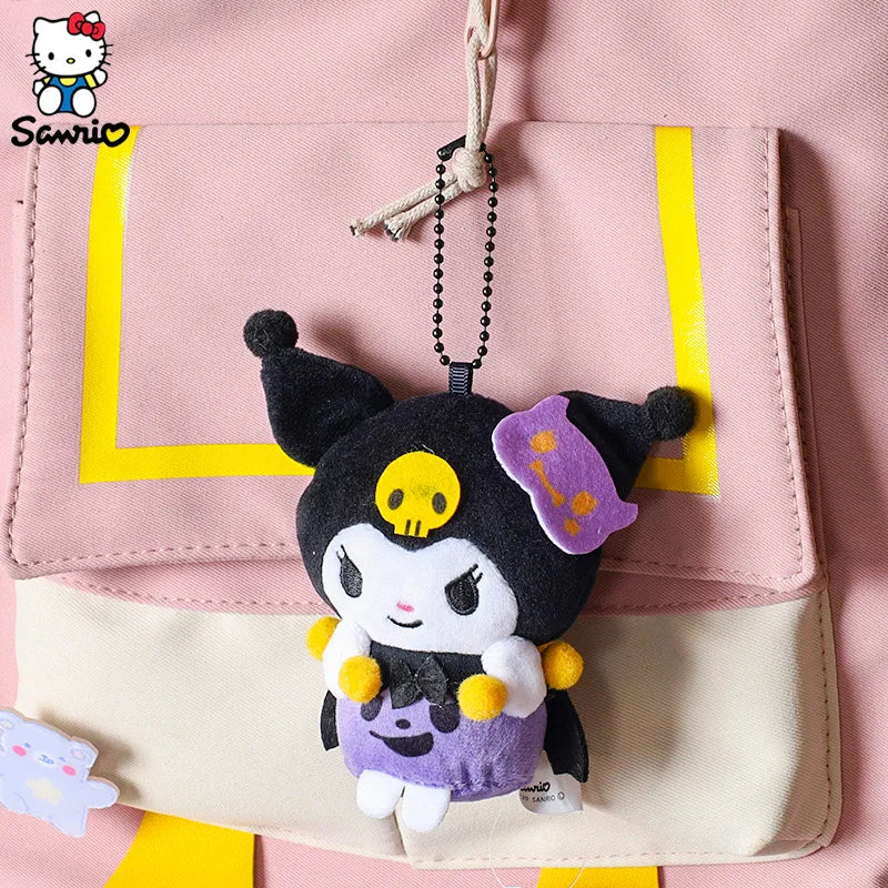 Kawaii Sanrio Plush Doll Pendant Plush Kuromi Melody Hello Kitty Cinnamoroll Halloween Plush Keychain Decoration Birthday Gifts