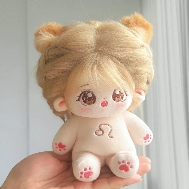 20cm New Plush Cotton Doll Idol Stuffed Super Star Figure Dolls Twelve Constellations Doll With Clothes Can Change Clothes Gift