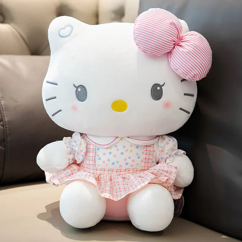 20/40cm Sanrio Cute Plushies Hello Kitty Cat Dolls Pink Soft Stuffed Animal Pillow KT Cat Plush Toy Girl Birthday Gift