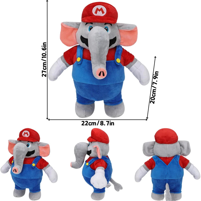 Kawaii Elephant Mario Luigi Princess Peach Daisy Toadette Soft Plush Toys Poplin Fire Spike Rolla Koopa Condart Pleuche Dolls