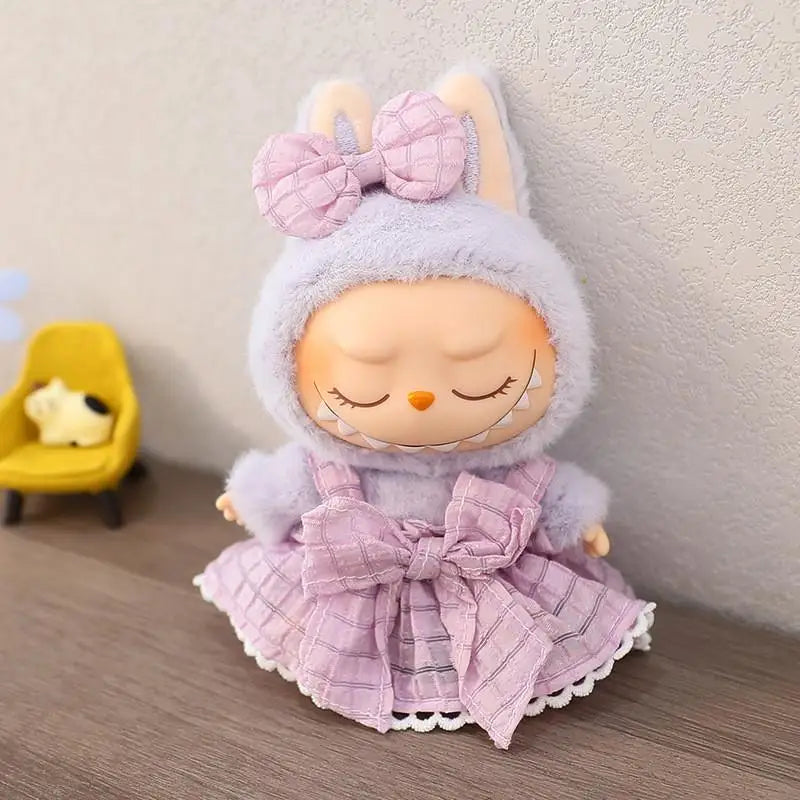 For Labubu clothes plush vinyl face doll pendant Labubu sitting party series Dolls Accessories Cute Decoration Little Clothes